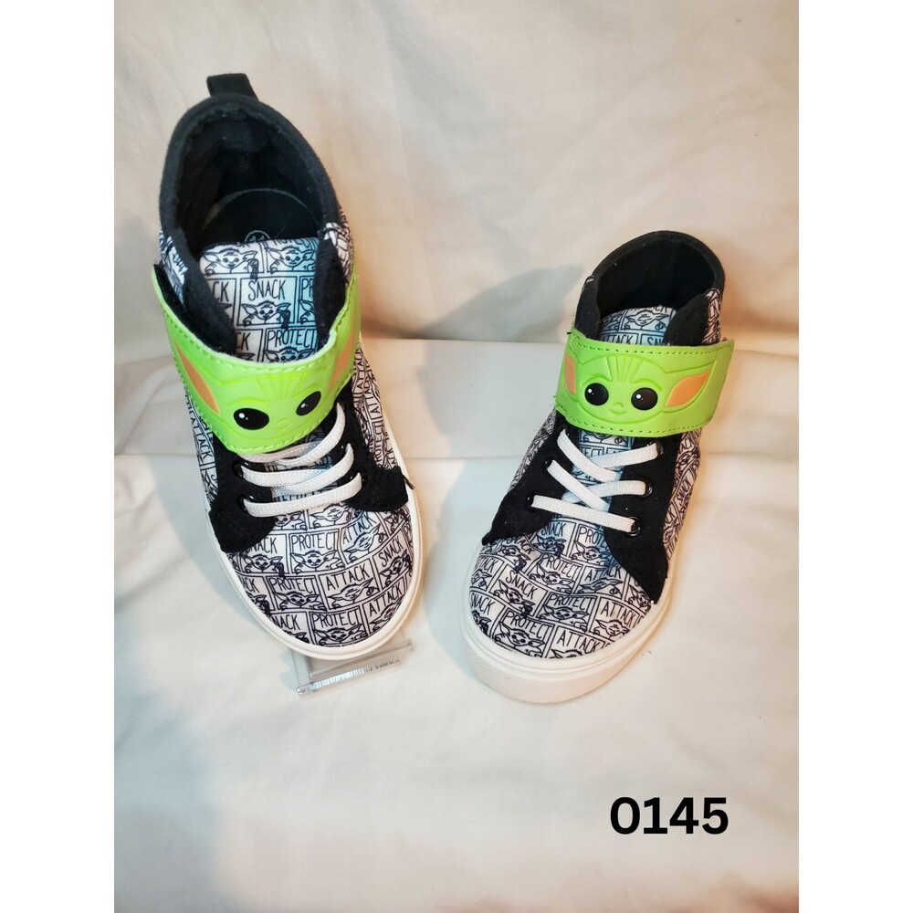 The Mandalorian Baby Yoda High-Top Sneakers For Kids Green & Black Size 11 0145